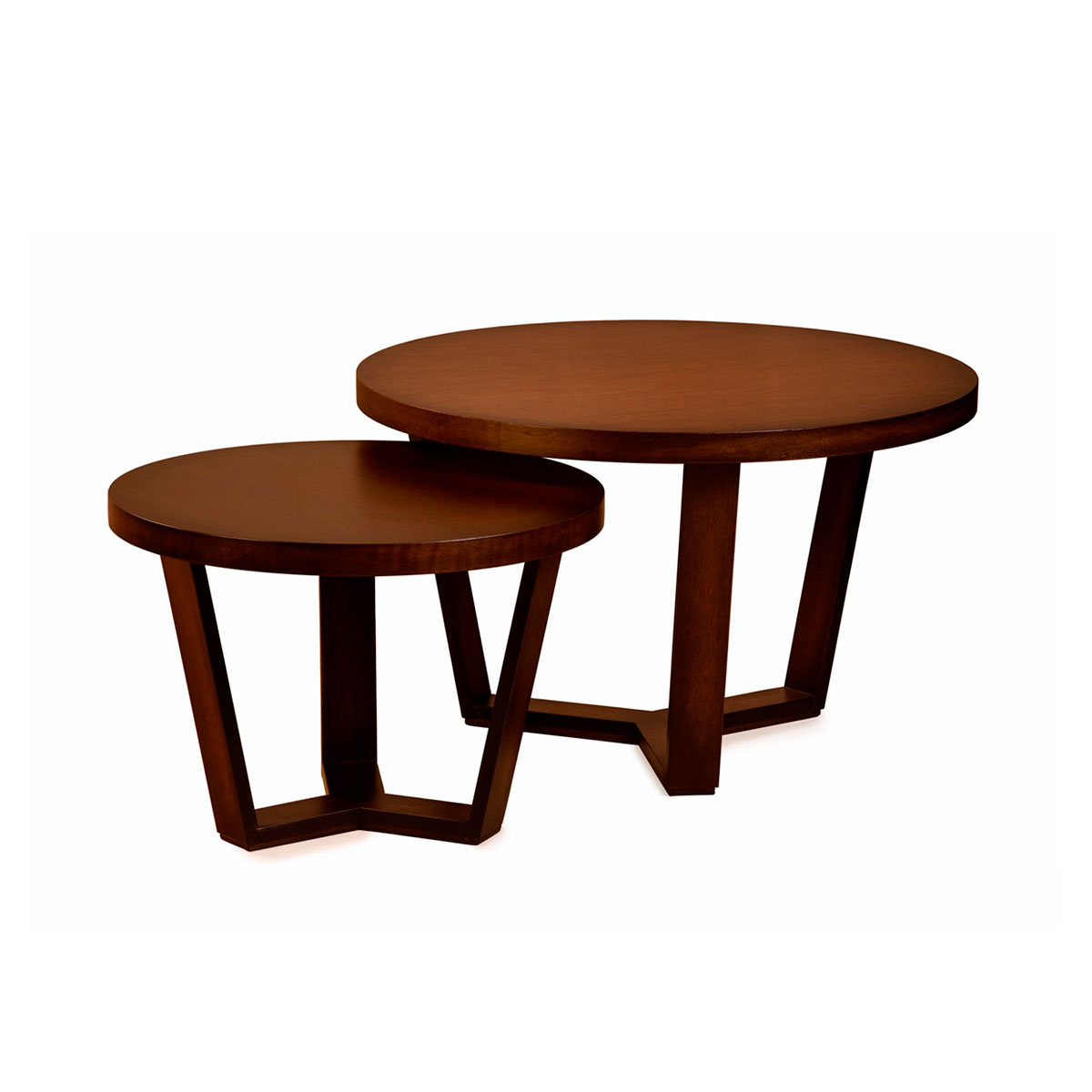 Conjunto de 2 mesas de centro redondas para salón - Mesa de centro  empotrada - 2 mesas de centro redondas (marrón)